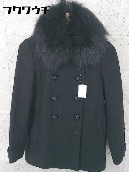 ◇ ESTNATION by SLY ラクーンファー ダブル 長袖 コート 1 ブラック * 1002798872097 【中古】