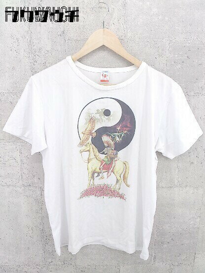 ◇ GEMSTONE ジェムストーン プリント 半袖 Tシャツ カットソー l ホワイト * # 1002798804333 【中古】