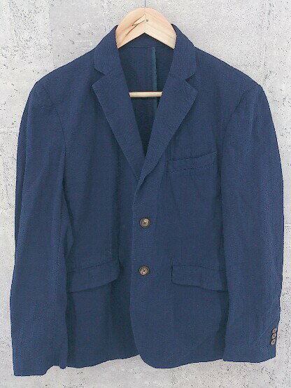 ◇ Abahouse アバハウス 総柄 長袖 2B テーラード ジャケット 2 ネイビー レディース 【中古】