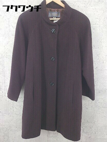 ■ remalon レマロン 長袖 ノーカラー コート ブラウン * 1002798673595 【中古】