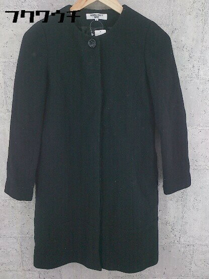 ◇ NATURAL BEAUTY BASIC ナチュラルビューティーベーシック 長袖 ノーカラー コート S ブラック * 1002798590342 【中古】