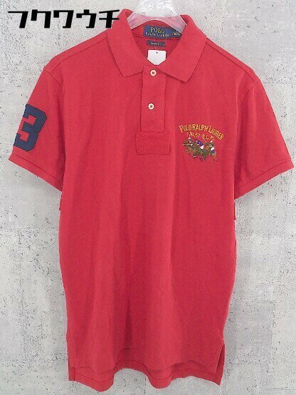 ◇ POLO RALPH LAUREN ポロ ラルフローレン トリプルビッグポニー 半袖 ポロシャツ サイズS 170/92A レッド メンズ 【中古】