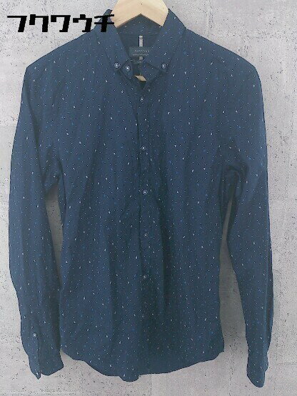 ◇ zara man ザラマン 長袖 シャツ EUR S USA S MEX38 ネイビー ブルー ホワイト # 1002798444218 【中古】