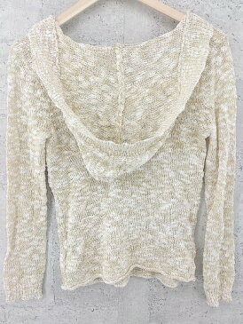 ◇ ROXY ロキシー 長袖 プルオーバー パーカー S ホワイト ブラウン系 レディース 【中古】