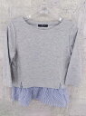 ◇ BARNEYS NEWYORK バーニーズニューヨーク レイヤード調 七分袖 カットソー 38 グレー ホワイト ブルー レディース ◆ 【中古】
