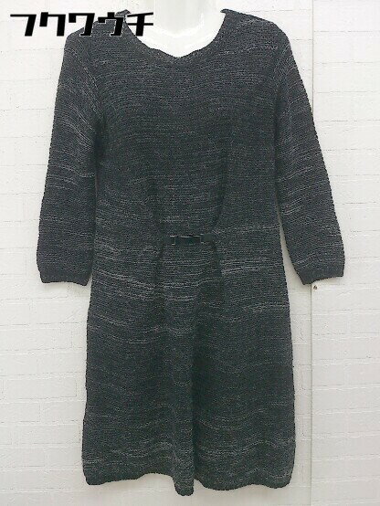 ◇ NOLLEY'S sophi ノーリーズソフィ ウール ニット 長袖 膝丈 ワンピース サイズ38 ブラック レディース 【中古】