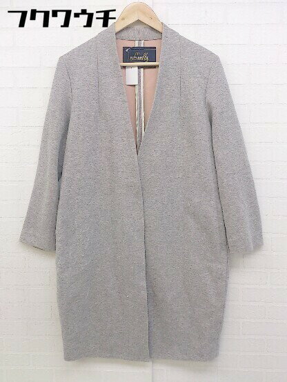 ■ RIVE DROITE リヴドロワ 長袖 ノーカラーコート サイズ02 ライトグレー レディース 【中古】