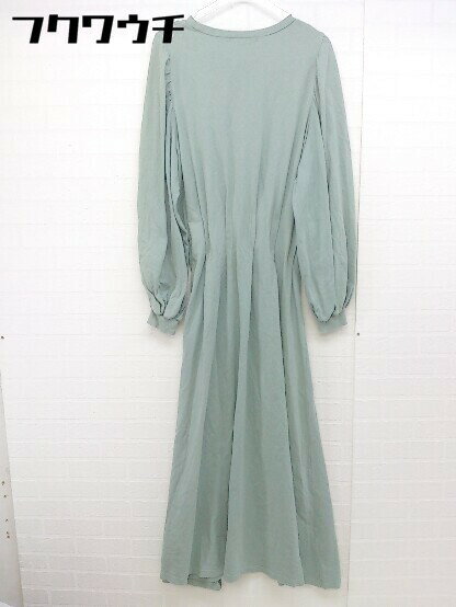 ◇ w closet ダブルクローゼット ウエストゴム 長袖 ロング ワンピース サイズF グリーン レディース 【中古】