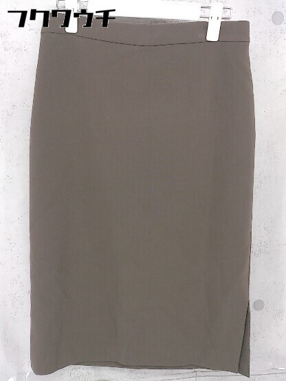 ◇ FRAMeWORK フレームワーク センタースリット 膝下丈 タイト スカート サイズ40 ブラウン レディース 【中古】