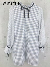 ◇ titty&Co. ティティー&コー ギンガムチェック 長袖 ミニ ワンピース サイズM グレー系 レディース 【中古】