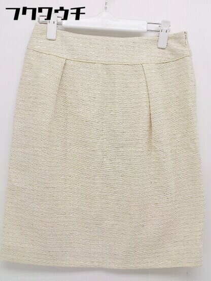 ◇ green label relaxing グリーンレーベル UNITED ARROWS ラメ 膝丈 タイト スカート サイズ36 ベージュ レディース 【中古】