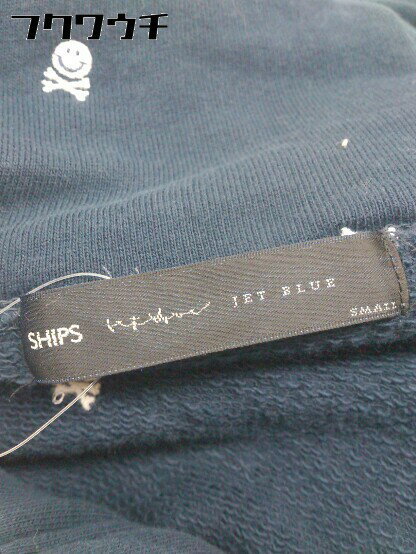 ◇ SHIPS JET BLUE シップスジェットブルー 刺繍 総柄 スウェット ジップアップ ジャケット サイズS ネイビー メンズ 【中古】