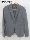 ◇ COMME CA ISM コムサイズム ストライプ シングル 1B 長袖 テーラードジャケット サイズS グレー ホワイト レディース 【中古】