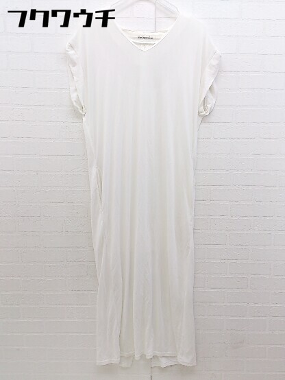 ◇ THE DAYZ TOKYO Vネック フレンチスリーブ オープンバック 膝下丈 ワンピース サイズF ホワイト レディース 【中古】