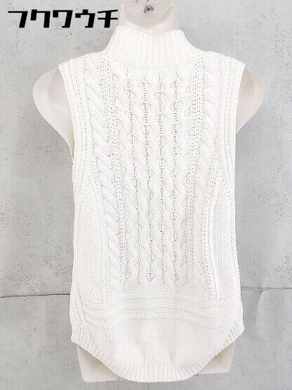 ◇ MACPHEE マカフィー TOMORROWLAND コットン ハイネック ノースリーブ ニット セーター サイズS ホワイト レディース 【中古】