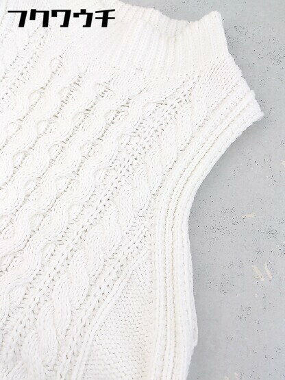 ◇ MACPHEE マカフィー TOMORROWLAND コットン ハイネック ノースリーブ ニット セーター サイズS ホワイト レディース 【中古】