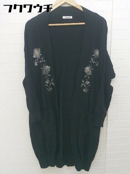 ◇ OLIVE des OLIVE オリーブ デ オリーブ 刺繍 長袖 ニット カーディガン サイズF ブラック レディース 【中古】