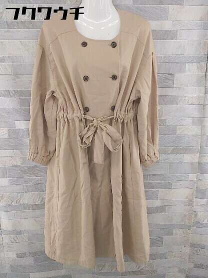 ■ MAJESTIC LEGON マジェスティックレゴン ウエストリボン 長袖 トレンチコート サイズM ベージュ レディース 【中古】