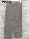 ◇ UNIQLO U ユニクロユー チェック ワイド パンツ サイズW61 H88 グレー ブラウン レディース 【中古】