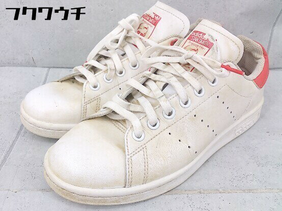 ◇ adidas アディダス STAN SMITH J G27631 スニーカー シューズ サイズ24cm ホワイト レッド系 レディース 【中古】