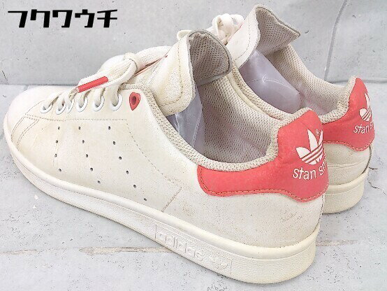 ◇ adidas アディダス STAN SMITH J G27631 スニーカー シューズ サイズ24cm ホワイト レッド系 レディース 【中古】