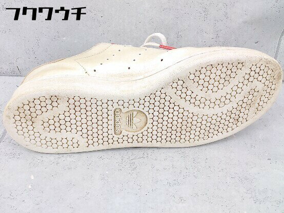 ◇ adidas アディダス STAN SMITH J G27631 スニーカー シューズ サイズ24cm ホワイト レッド系 レディース 【中古】