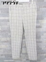 ◇ green label relaxing UNITED ARROWS チェック パンツ サイズ40 アイボリー系 レディース 【中古】