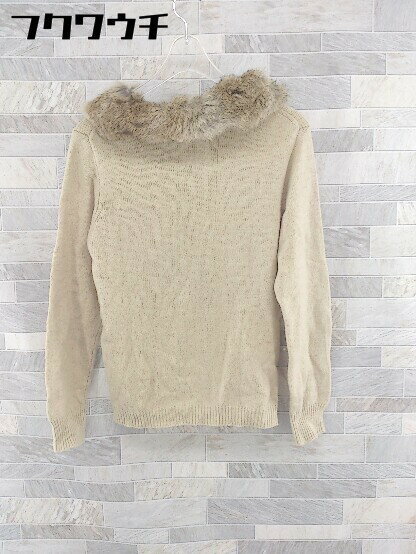 ◇ ◎ maison de plage メゾンドプラージュ ラビットファー付 ウール ニット カーディガン サイズF ベージュ系 レディース 【中古】