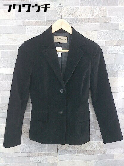 ◇ PROPORTION BODY DRESSING シングル 2B ベロア 長袖 テーラードジャケット サイズ2 ブラック レディース 【中古】