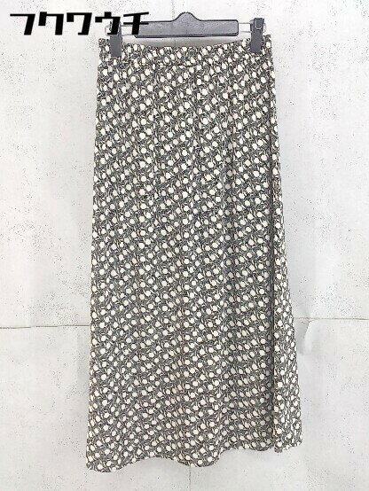◇ INDIVI インディヴィ 総柄 ロング ギャザー スカート サイズ38 ベージュ系 ブラック レディース 【中古】のサムネイル