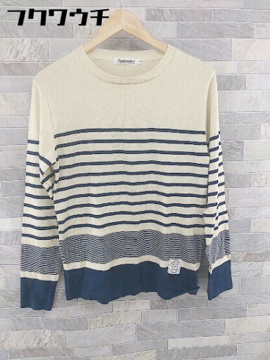 ◇ Ranch Standard ランチスタンダード ボーダー 長袖 ニットカットソー サイズ02 ベージュ ネイビー メンズ 【中古】