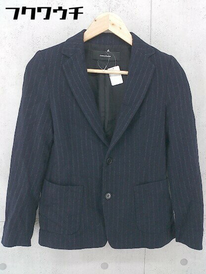 ◇ JOURNAL STANDARD ジャーナルスタンダード シャドーストライプ 長袖 ジャケット サイズ36 ネイビー メンズ 【中古】