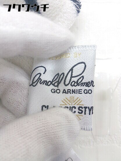 ◇ Arnold Palmer アーノルドパーマー ボーダー 長袖 膝丈 ニットワンピース サイズ38 ホワイト ネイビー レディース 【中古】