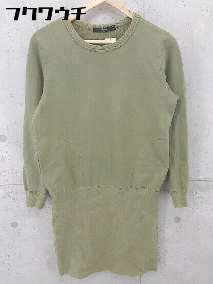 ◇ Another Edition アナザーエディション バックプリント 長袖 膝丈 ワンピース カーキ レディース 【中古】