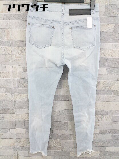 ◇ JEANASIS ジーナシス ダメージ加工 カットオフ ストレッチ デニム調 スキニー パンツ サイズS ライトブルー レディース 【中古】