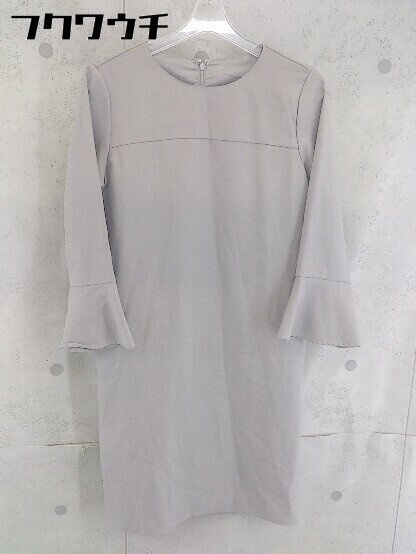 ◇ UNITED ARROWS ユナイテッドアローズ バックジップ 長袖 膝丈 ワンピース グレー レディース 【中古】