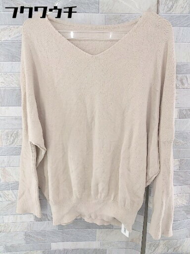 ◇ antiqua patterntorso アンティカ パターントルソ Vネック コットン ニット セーター ベージュ レディース 【中古】 ◇ antiqua patterntorso アンティカ パターントルソ Vネック コットン ニット セーター ベージュ レディース 【中古】