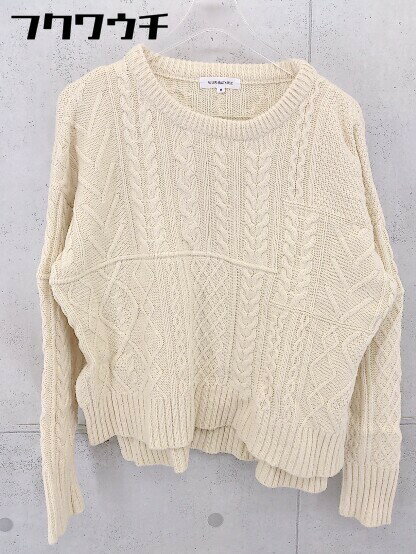 ◇ NATURAL BEAUTY BASIC ナチュラルビューティーベーシック 長袖 ケーブル ニット セーター サイズM ベージュ レディース 【中古】