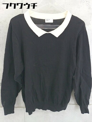 ◇ MERLOT IKYU メルロー イキュウ コットン ニット 長袖 セーター ブラック レディース 【中古】 ◇ MERLOT IKYU メルロー イキュウ コットン ニット 長袖 セーター ブラック レディース 【中古】