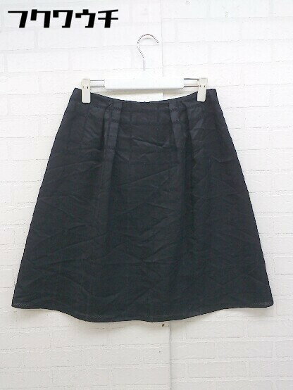 ◇ UNTITLED アンタイトル バックジップ チェック 膝丈 台形 スカート サイズ2 ブラック レディース 【中古】