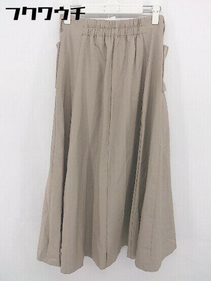 ◇ one after another NICE CLAUP ロング フレア スカート サイズF グレージュ レディース 【中古】