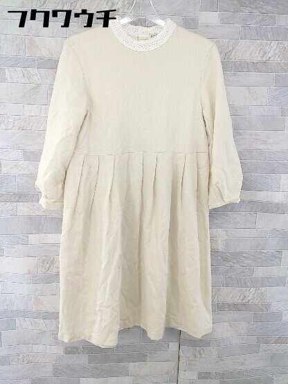 ◇ l'atelier du savon アトリエ ドゥ サボン バンドカラー 長袖 膝丈 ワンピース サイズF アイボリー系 レディース 【中古】