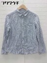 ◇ ◎ JOURNAL STANDARD ジャーナルスタンダード ストライプ柄 長袖 シャツ ネイビー ホワイト メンズ 【中古】