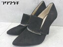 ◇ NINE WEST ナイン ウエスト 装飾 ポインテッドトゥ ヒール スウェード パンプス サイズ6M ブラック レディース 【中古】(4)