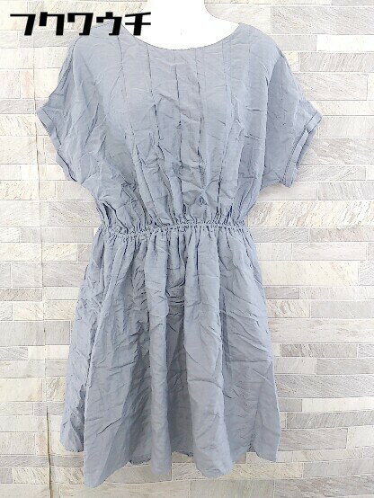 ◇ bulle de savon ビュル デ サボン リネン混 半袖 膝丈 ワンピース サイズF ブルー系 レディース 【中古】