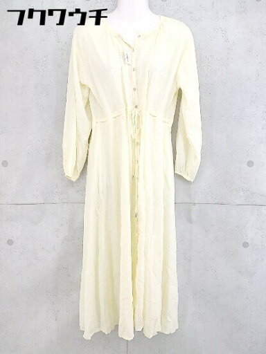 ◇ AS KNOW AS PINKY アズノゥアズピンキー ウエストリボン 長袖 ロング ワンピース サイズレディース クリームベージュ レディース 【中古】