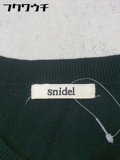 ◇ snidel スナイデル ボーダー ノースリーブ ミニ ニット ワンピース サイズF ブラック ホワイト レディース 【中古】