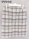 ◇ ROPE' ロペ バックジップ チェック ミニ 台形 スカート サイズ38 アイボリー ブラック レディース 【中古】