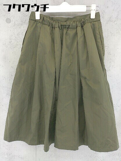 ◇ MOUSSY マウジー ウエストゴム 膝丈 プリーツ スカート サイズ2 カーキ レディース 【中古】