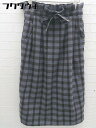 ◇ merlot メルロー ギンガムチェック 膝下丈 スカート サイズF パープル レディース 【中古】